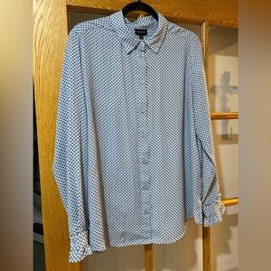 Who What Wear Womens Graphic Print Long Sleeve Button Down Oversize Shirt Size L